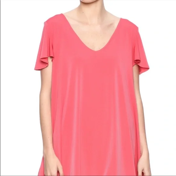 Bestselling Judith March Mini Dress Swimsuit Coverup w/ Tassel Fringe Hem Peach - Picture 2 of 6